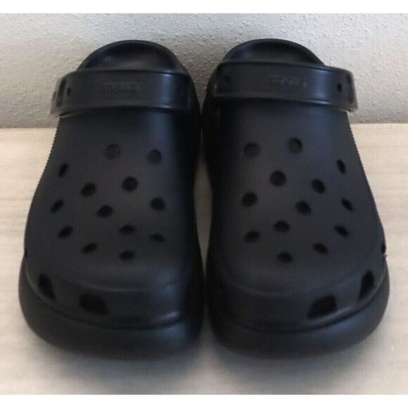 Crocs 207521 Unisex Women's Sz 9 Men's Sz 7 Black Classic Crush Platform Clogs - Picture 2 of 8